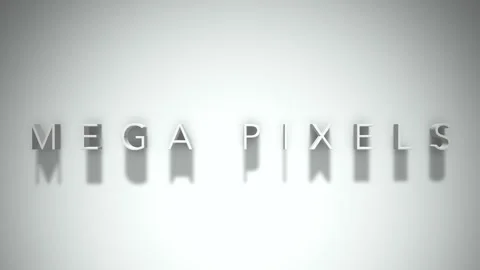 Mega pixels 3D title animation with shadows on a white background Stock Footage 297673016