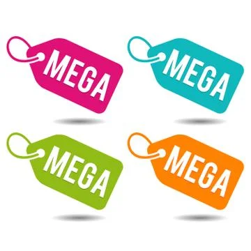 Mega price Tags. Flat Eps10 Vector Illustration. Stock-Illustration