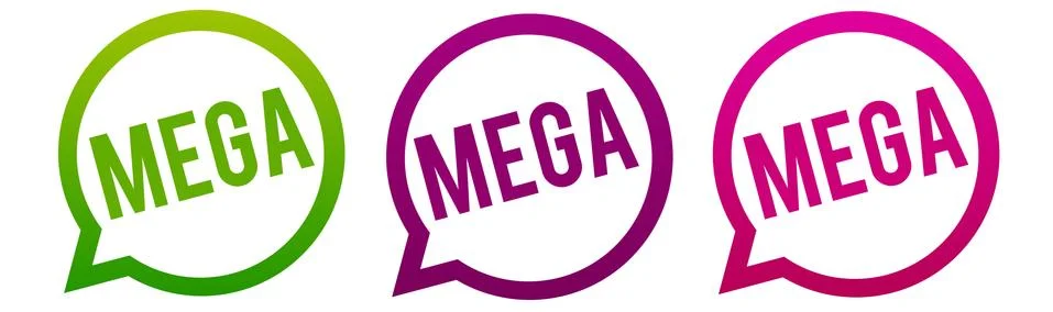 Mega - Round web Buttons. Circle Eps10 Vector. Stock Illustration