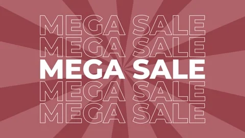 Mega sale 2D typography text animation graphics with spiral coloured digital Video stock 340545406