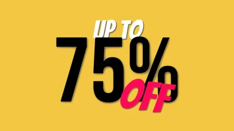 MEGA SALE UP TO 75% OFF - SEAMLESS LOOPING TEXT ANIMATION 스톡 동영상 278052563