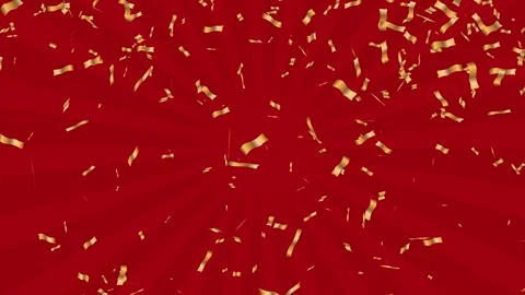 Mega sale background falling gold confetti with red background 库存影片 336669488