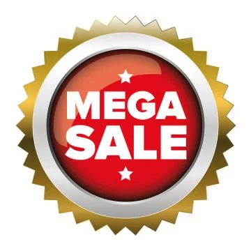 Mega Sale badge vector Stock Illustration