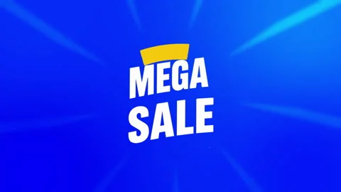Mega Sale Blue Banner Text Animation Stockbeeldmateriaal 339828022