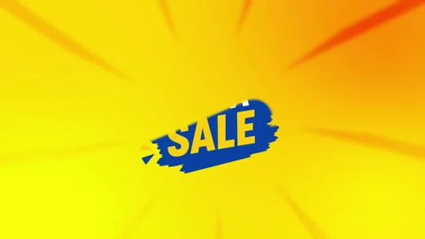 Mega Sale Brush Stroke Text Animation Yellow Video stock 339827932