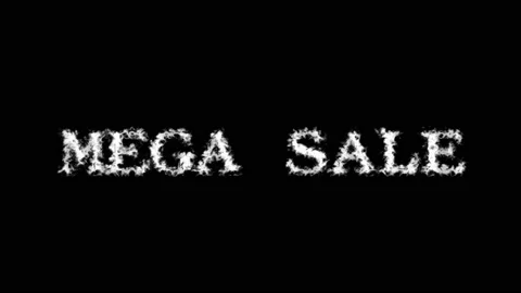 Mega Sale cloud text effect black isolated background Stock Footage 138721707