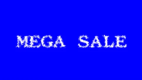 Mega Sale cloud text effect blue isolated background Stock-Footage 138721708