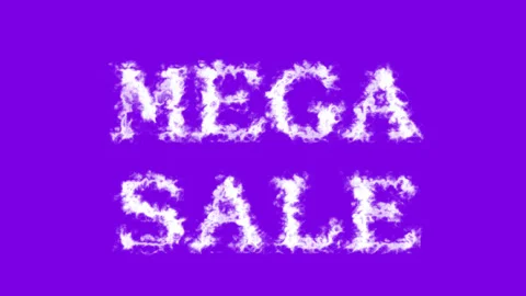 Mega Sale cloud text effect violet isolated background Stock Footage 139636414