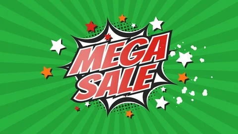 MEGA SALE - Comic Pop Art text video 4K Stock Footage 117522767