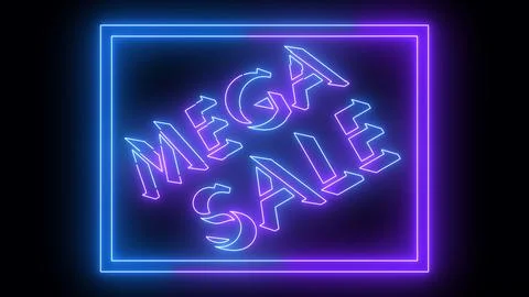 Mega Sale cool with box illustration. Easy to put into any illustration. Fl.. Stock Illustration