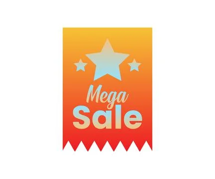 Mega Sale E-commerce Marketing Discount Offer Design Vector Illustration Stock Illustration
