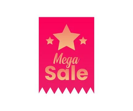 Mega Sale E-commerce Marketing Discount Offer Design Vector Illustration Stock Illustration