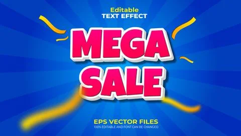 Mega Sale EPS Editable Text Effect and font can be changed 스톡 일러스트