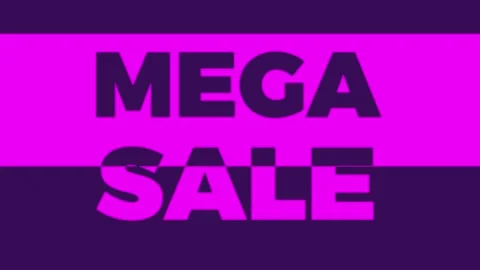 Mega sale, graphic element. Flash banner design 4k animation. Stock Footage 252794150