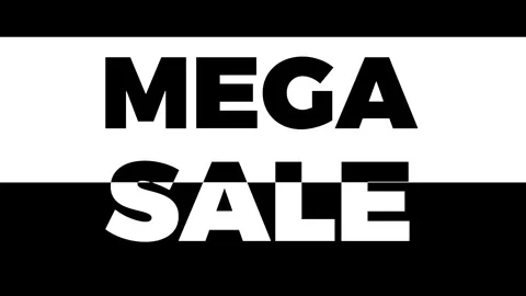 Mega sale, graphic element. Flash banner design 4k animation. Stock Footage 254657929