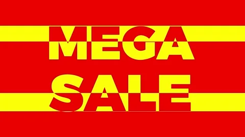Mega sale, graphic element. Flash banner design 4k animation. Stock Footage 294677425