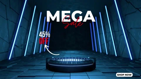 Mega sale moving background for 3d promotional media Stock Footage 219927427