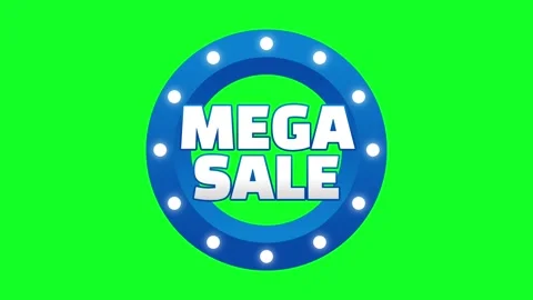 Mega Sale Retail Animated Button Stock Footage 319056455