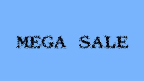 Mega Sale smoke text effect sky isolated background Stock Footage 138722455