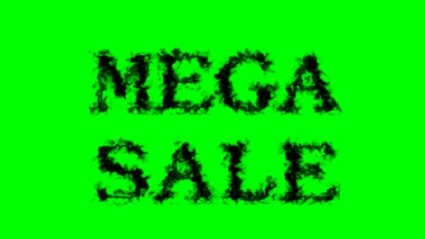 Mega Sale smoke text effect green isolated background Stock Footage 139618122