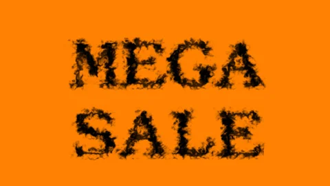 Mega Sale smoke text effect orange isolated background Stock Footage 139618210