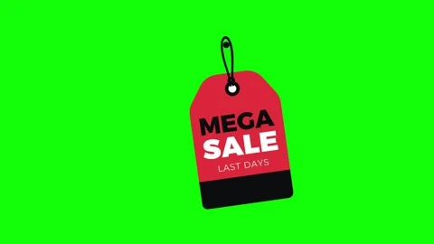 Mega sale in speech bubble. Cartoon special offer. Stock Footage 302575299