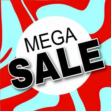 Mega sale template design for web or social media. Stock Illustration