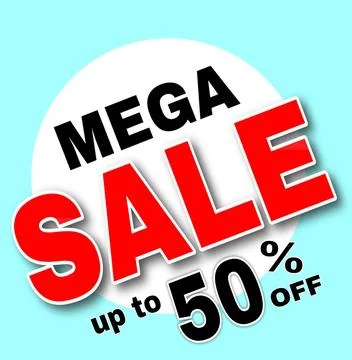 Mega sale template design for web or social media. Stock Illustration