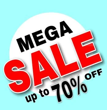 Mega sale template design for web or social media, Sale special up to 50 off. Stock Illustration