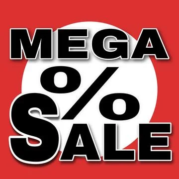 Mega sale template design for web or social media. Stock Illustration
