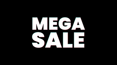 Mega sale text Glitch effect animation. Stock Footage 255123573