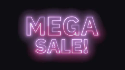 Mega Sale Text Seamless Loop 4K Stock Footage 307682915