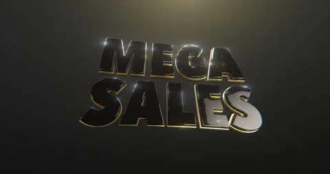 Mega Sales Title in a 3D animation Stock Footage 251390721