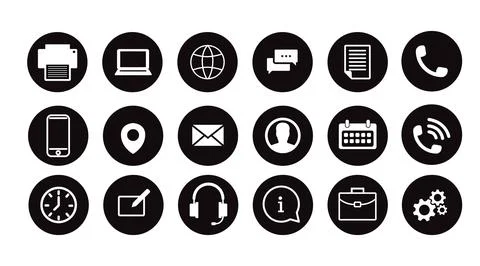 Mega set of 18 round web icons Illustration