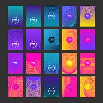 Mega Set of 20 Flyer, Card or Banner Designs with Abstract Blue, Purple and.. Illustrazione stock
