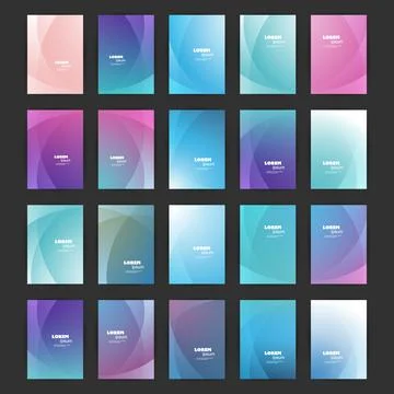Mega Set of 20 Flyer, Card or Banner Designs with Abstract Blue, Purple and.. Stock Illustration