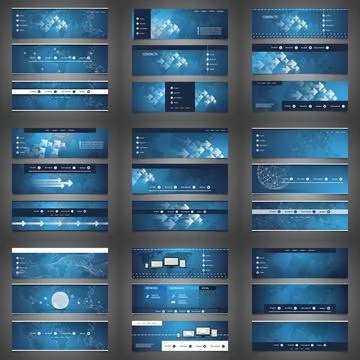 Mega Set of 27 Business Header, Card or Banner Designs with Arrows, Icons o.. Stock Illustration