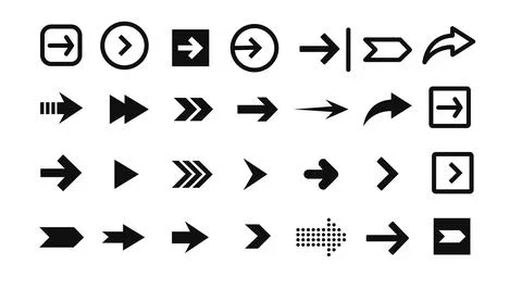 Mega set of 28 black arrow icons Stockillustratie