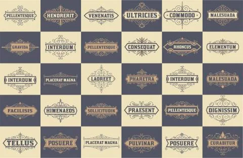 Mega set of 30 labels and banners Stock Illustration