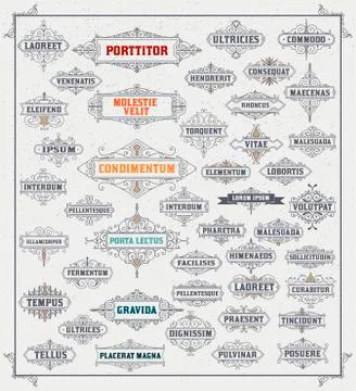 Mega set of 44 labels and banners Stock Illustration