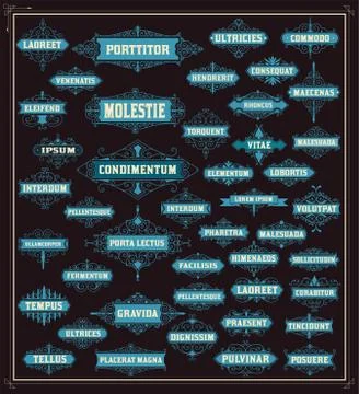 Mega set of 44 labels and banners Stock Illustration