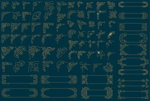 Mega Set 79 design elements of Corners and Banners Stock Illustration