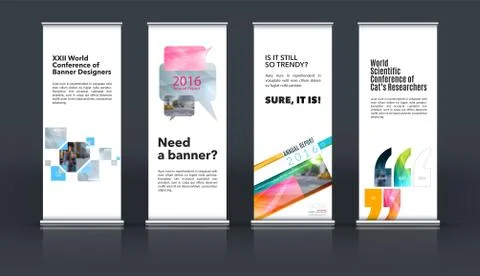Mega set. Abstract business vector set of modern roll Up Banner Stock Illustration