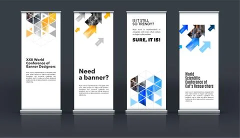 Mega set. Abstract business vector set of modern roll Up Banner Stock Illustration
