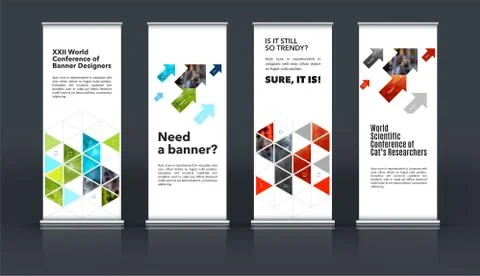 Mega set. Abstract business vector set of modern roll Up Banner Illustrazione stock