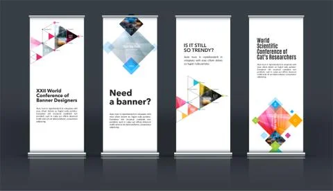 Mega set. Abstract business vector set of modern roll Up Banner Stock Illustration