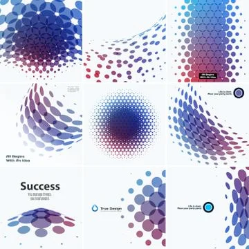Mega Set of Abstract vector design round elements for graphic template Stock Illustration