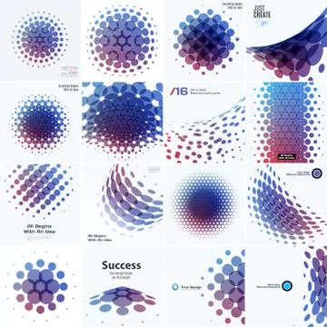 Mega Set of Abstract vector design round elements for graphic template Stock Illustration