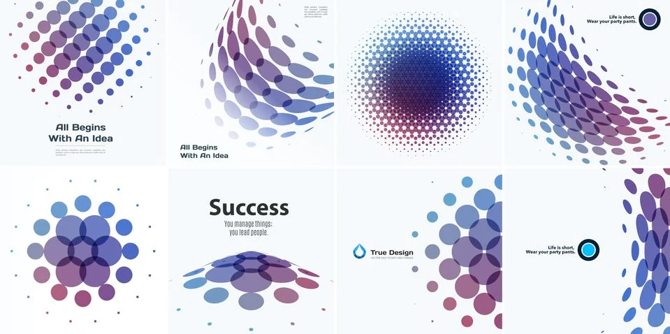 Mega Set of Abstract vector design round elements for graphic template Stock Illustration
