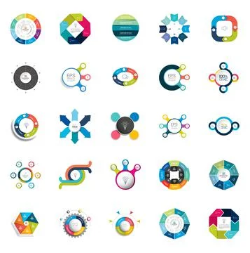 Mega set of  circle, round  infographic templates, diagrams, graph, presentat Stock Illustration